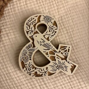 Wall Hanging '&' Decoration, One Size, White and Brown